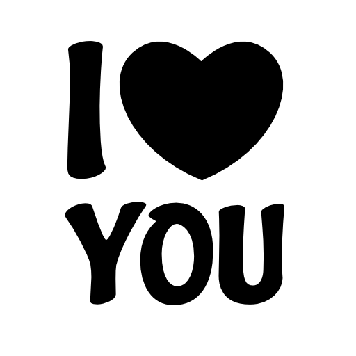 I Love You Black and White Logo LogoDix
