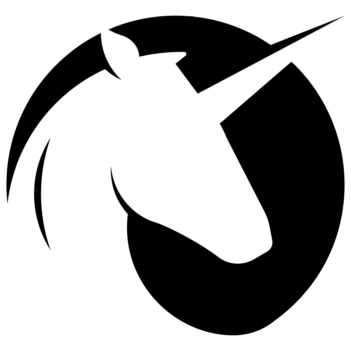 Unicorn Black and White Logo LogoDix