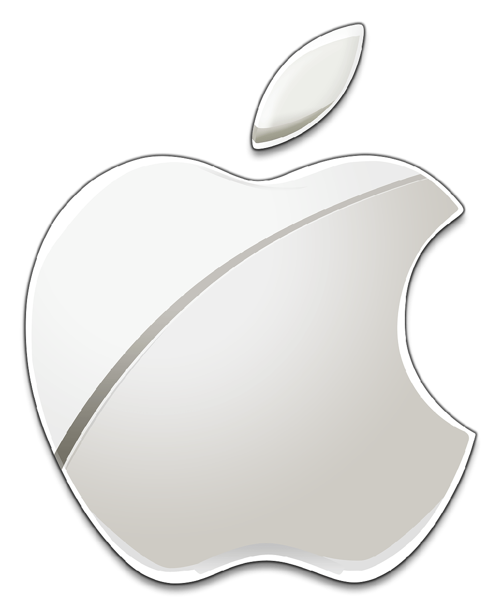 White Transparent Apple Logo LogoDix