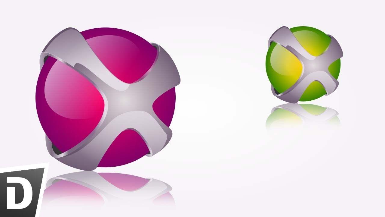 Ball with X Logo LogoDix