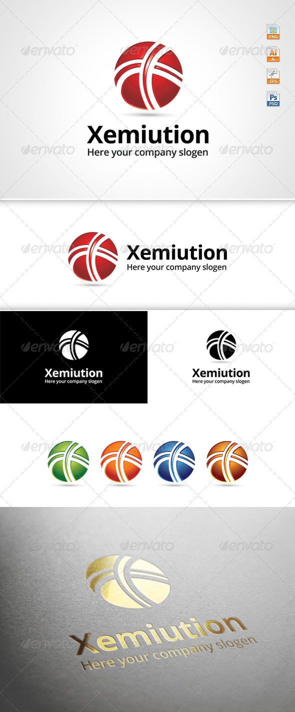 Ball with X Logo LogoDix