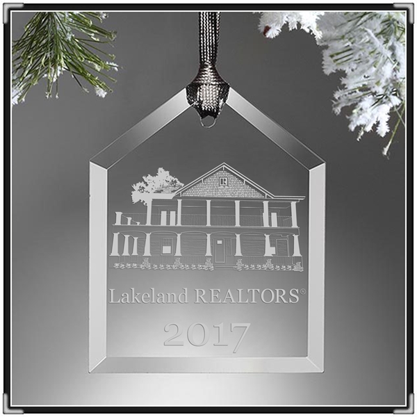 HOUSE SHAPE CRYSTAL GLASS ORNAMENT Logo Ornaments