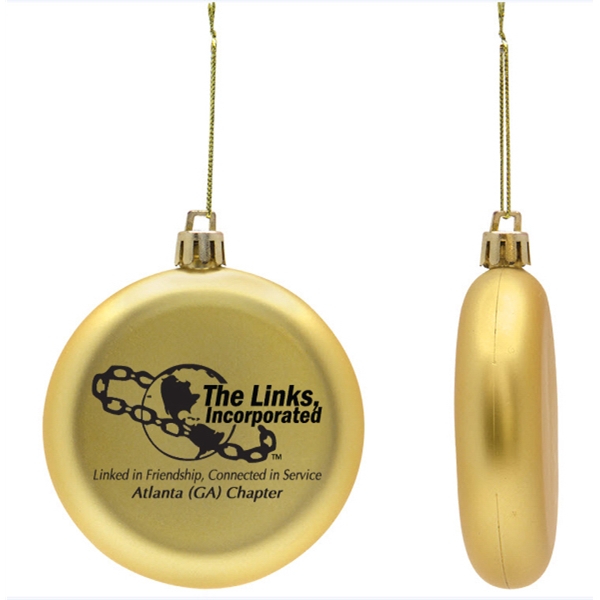 GOLD SHATTERPROOF ORNAMENT Logo Ornaments