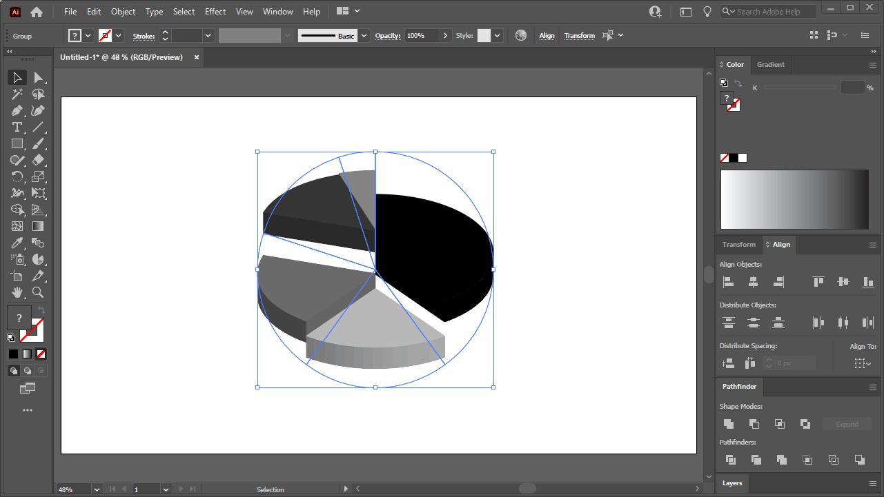 How To Make A 3D Pie Chart In Illustrator – Logos By Nick
