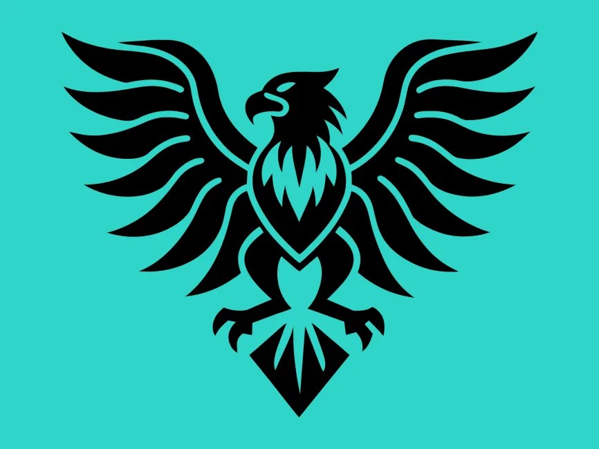 Heraldic Black Eagle Logo Template PNG vector in SVG, PDF, AI, CDR format