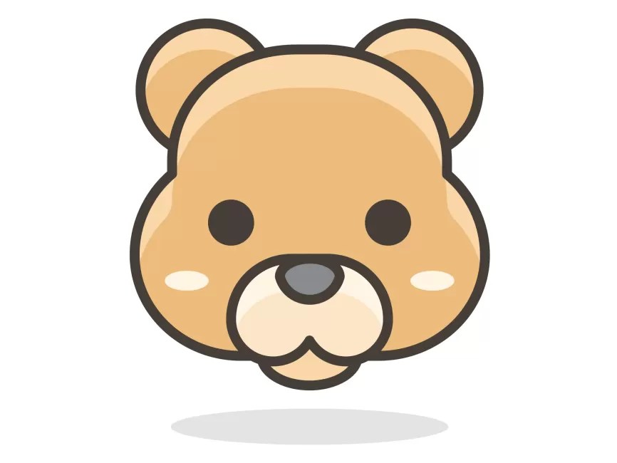 Bear Face Emoji Icon PNG vector in SVG, PDF, AI, CDR format