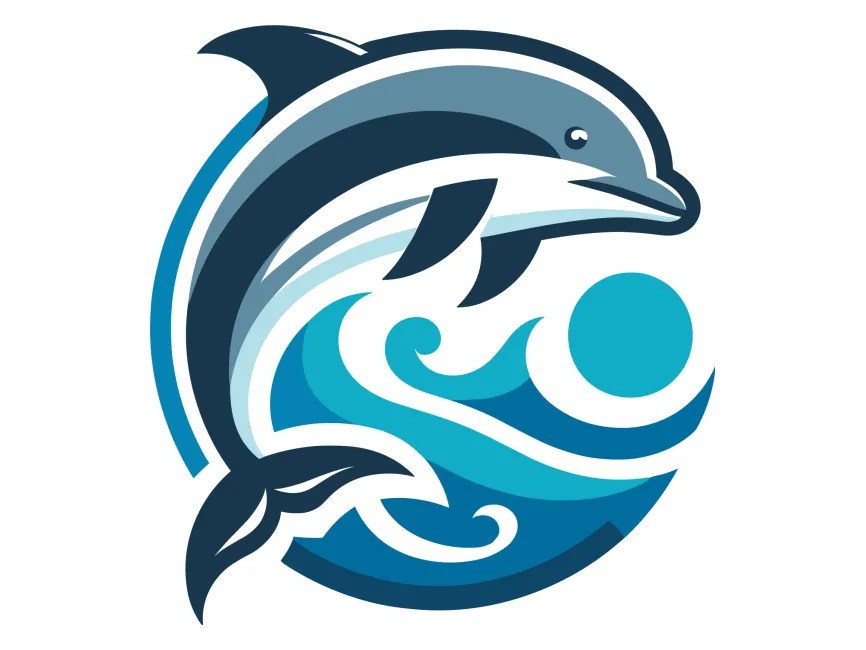 Free Vector Blue Dolphin Logo Template PNG vector in SVG, PDF, AI, CDR format