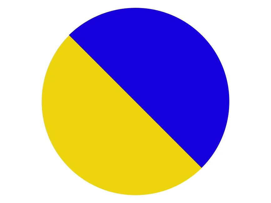 Half Yellow Half Blue Circle Shape Logo Template PNG vector in SVG, PDF