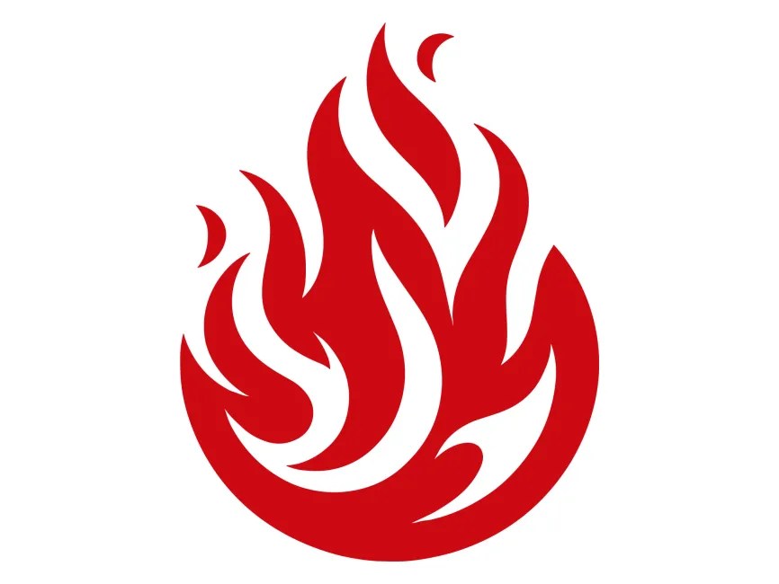 Red Flame Shape Logo Template PNG vector in SVG, PDF, AI, CDR format