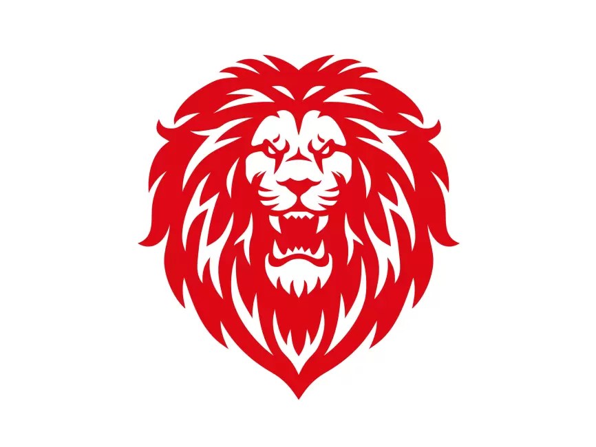 Red Lion Face Logo Template PNG vector in SVG, PDF, AI, CDR format