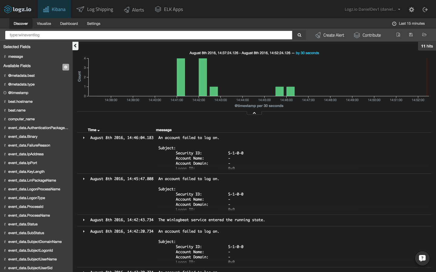 Windows Event Log Analysis with Winlogbeat & Logz.io