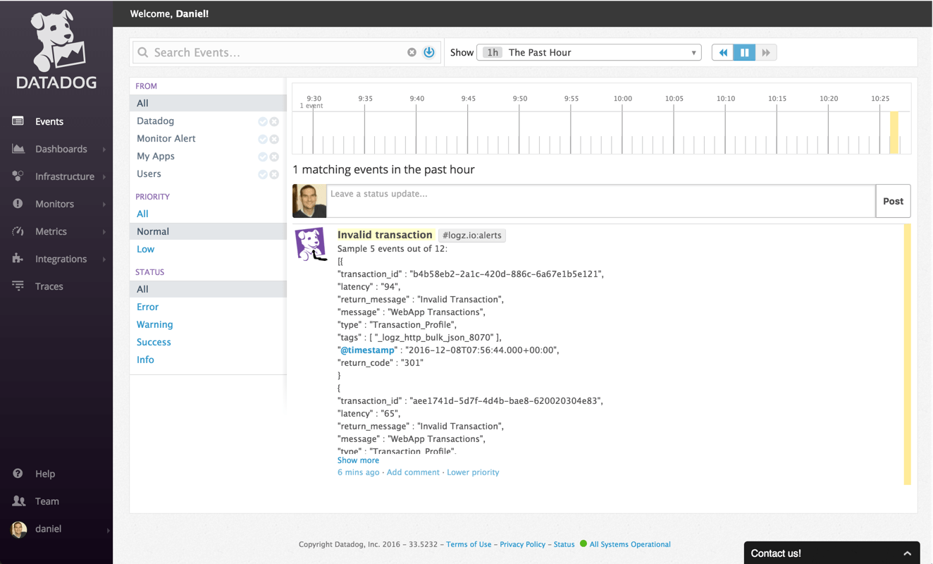Log Correlation with Logz.io and Datadog Logz.io