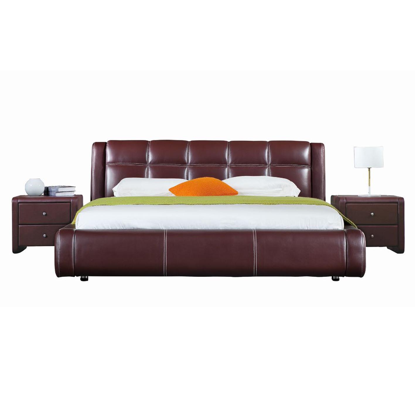 comfortable faux leather double bed cheap price on sale