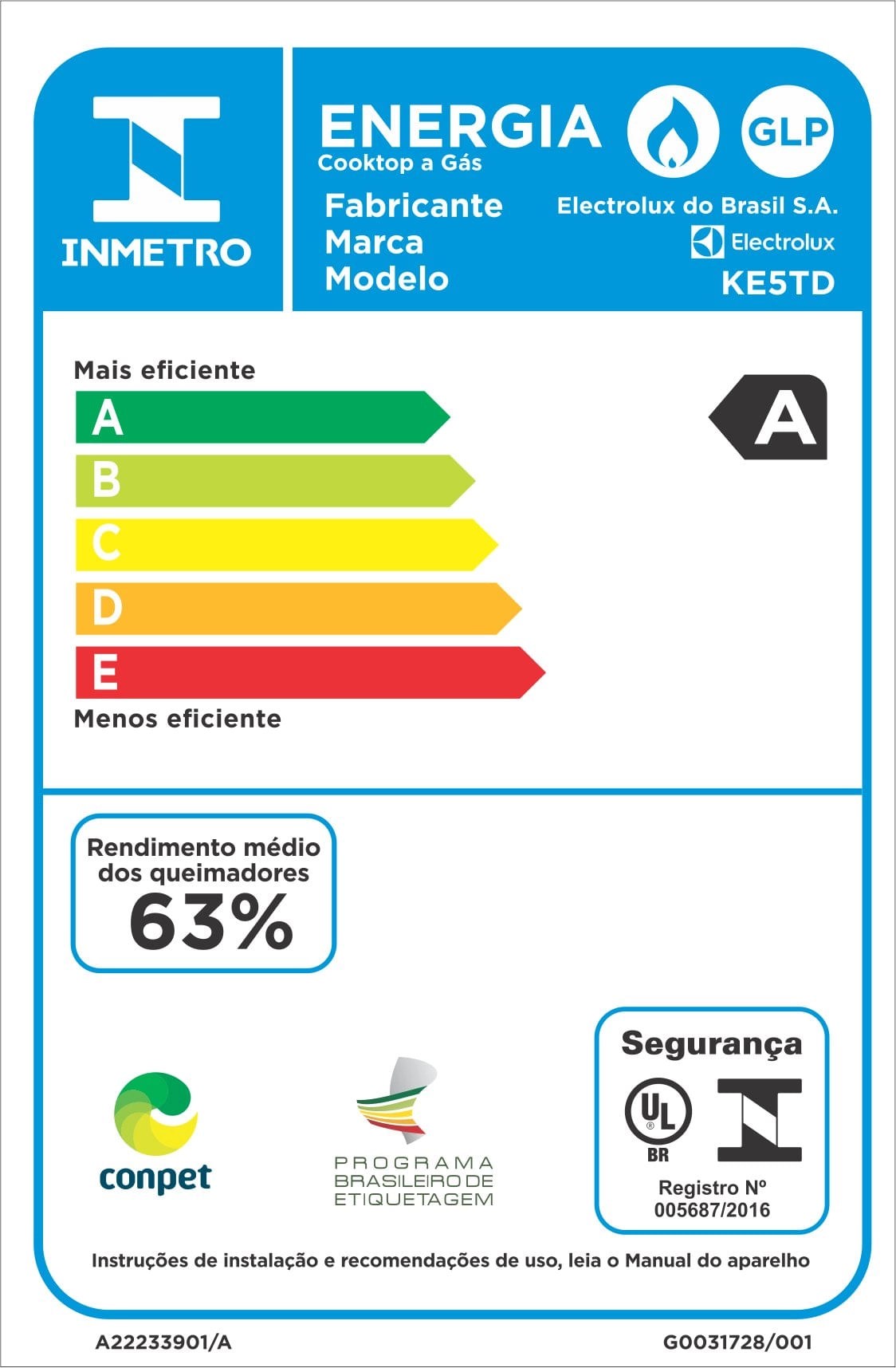 Cooktop 5 bocas Electrolux a Gás (KE5TD) Bivolt