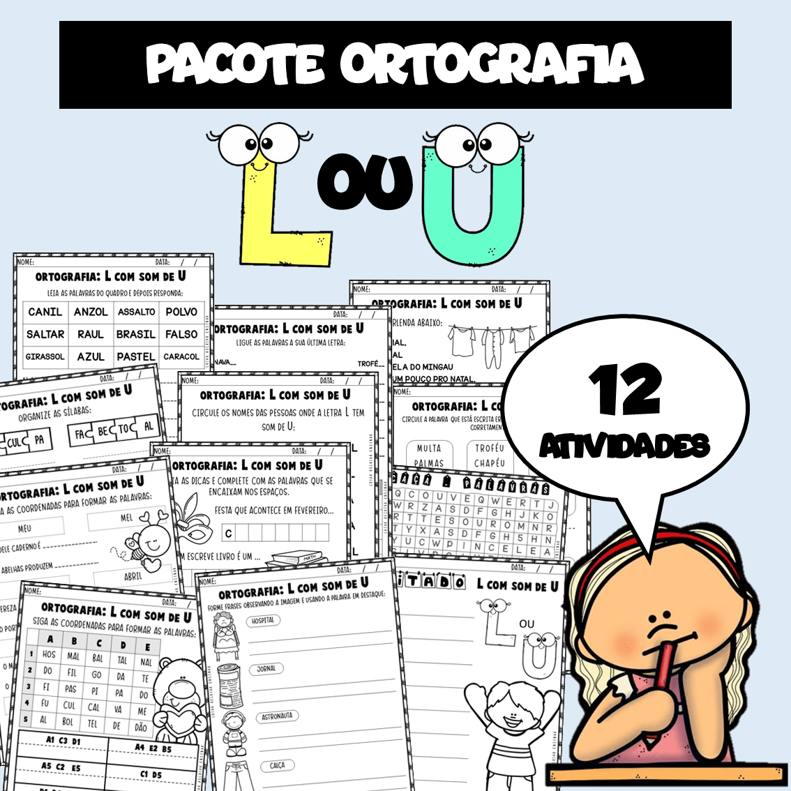 ORTOGRAFIA ATIVIDADE L OU U Lojinha Criar Recriar Ensinar