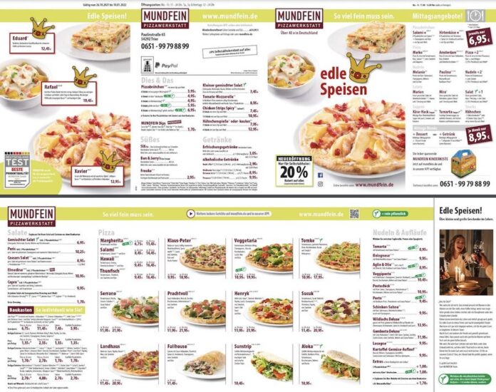 Mundfein Karte Pdf ++ Pause in der Stadt? Eure MittagstischAngebote in Trier am Montag