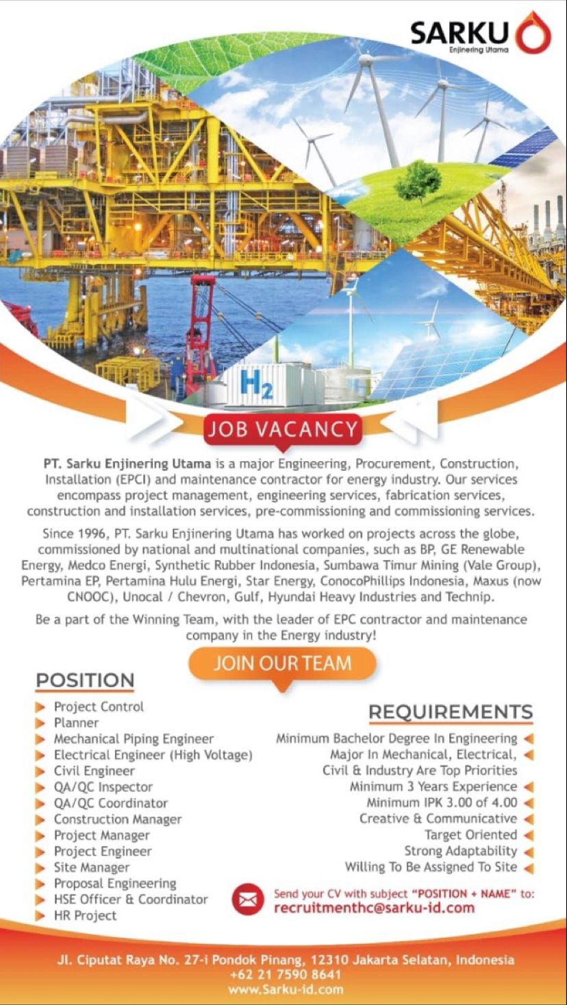 Lowongan Kerja PT Sarku Enjinering Utama