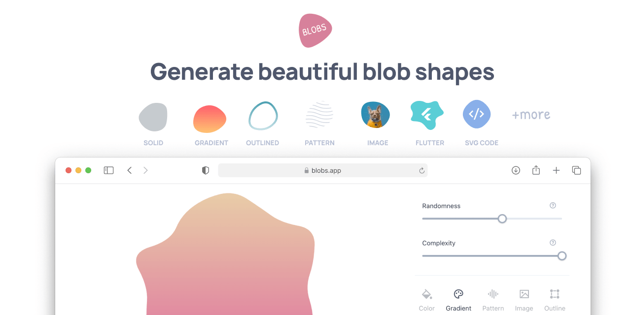 Blobs Generate beautiful blob shapes for web and flutter apps