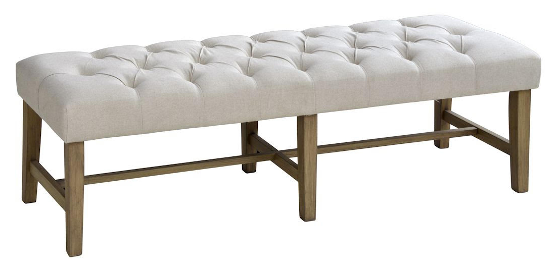 Cream Tufted Bench Loluma