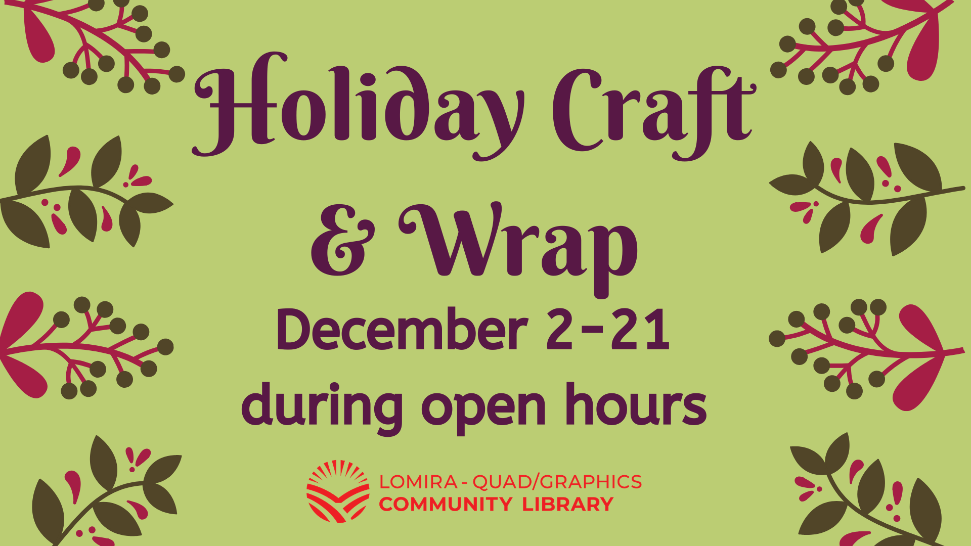 Winter_Spring 2020 Programs Lomira Quad/Graphics Community Library