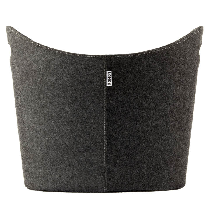 LOMOS® large felt basket "Thore" in grey with reinforced handles