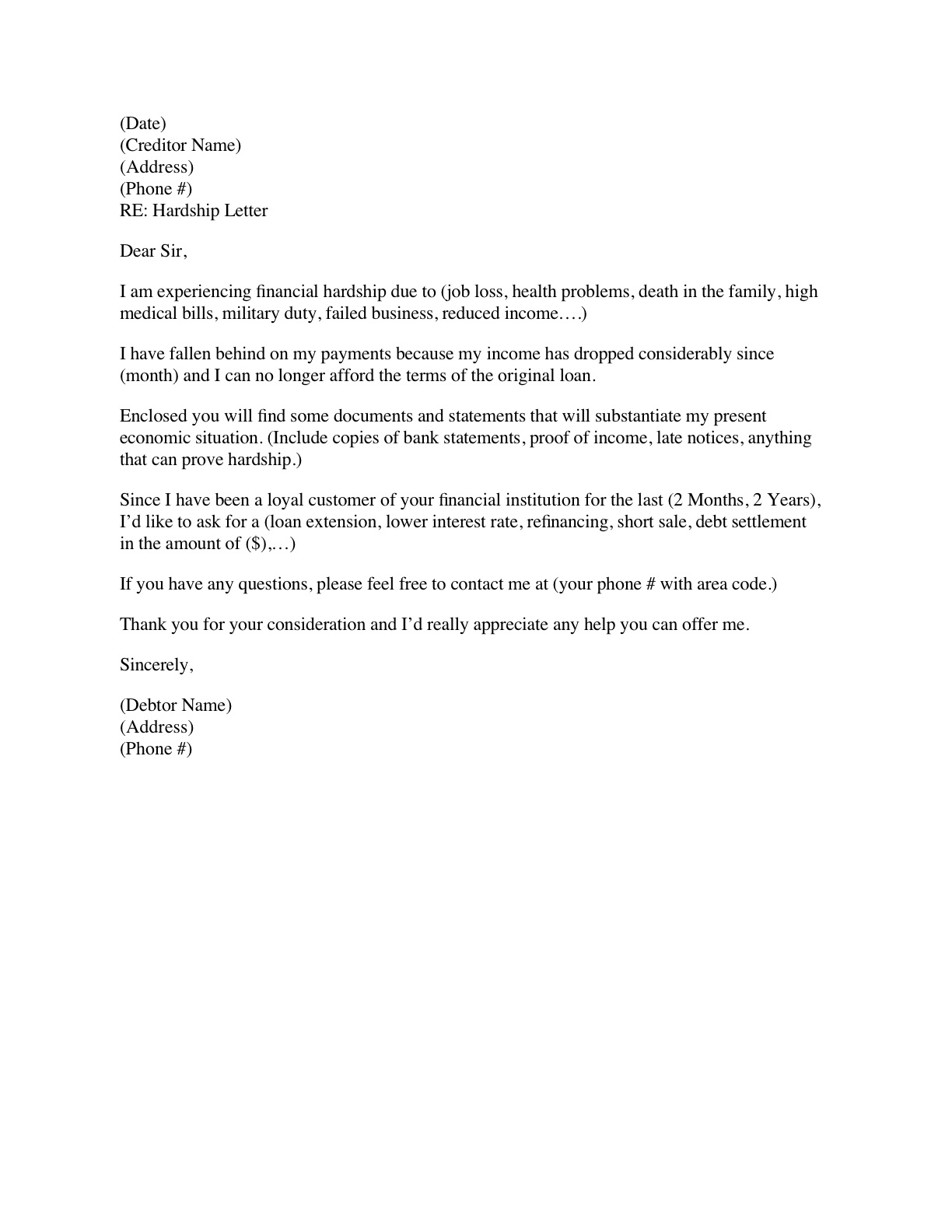 Child Support Modification Letter Sample Free Printable Documents