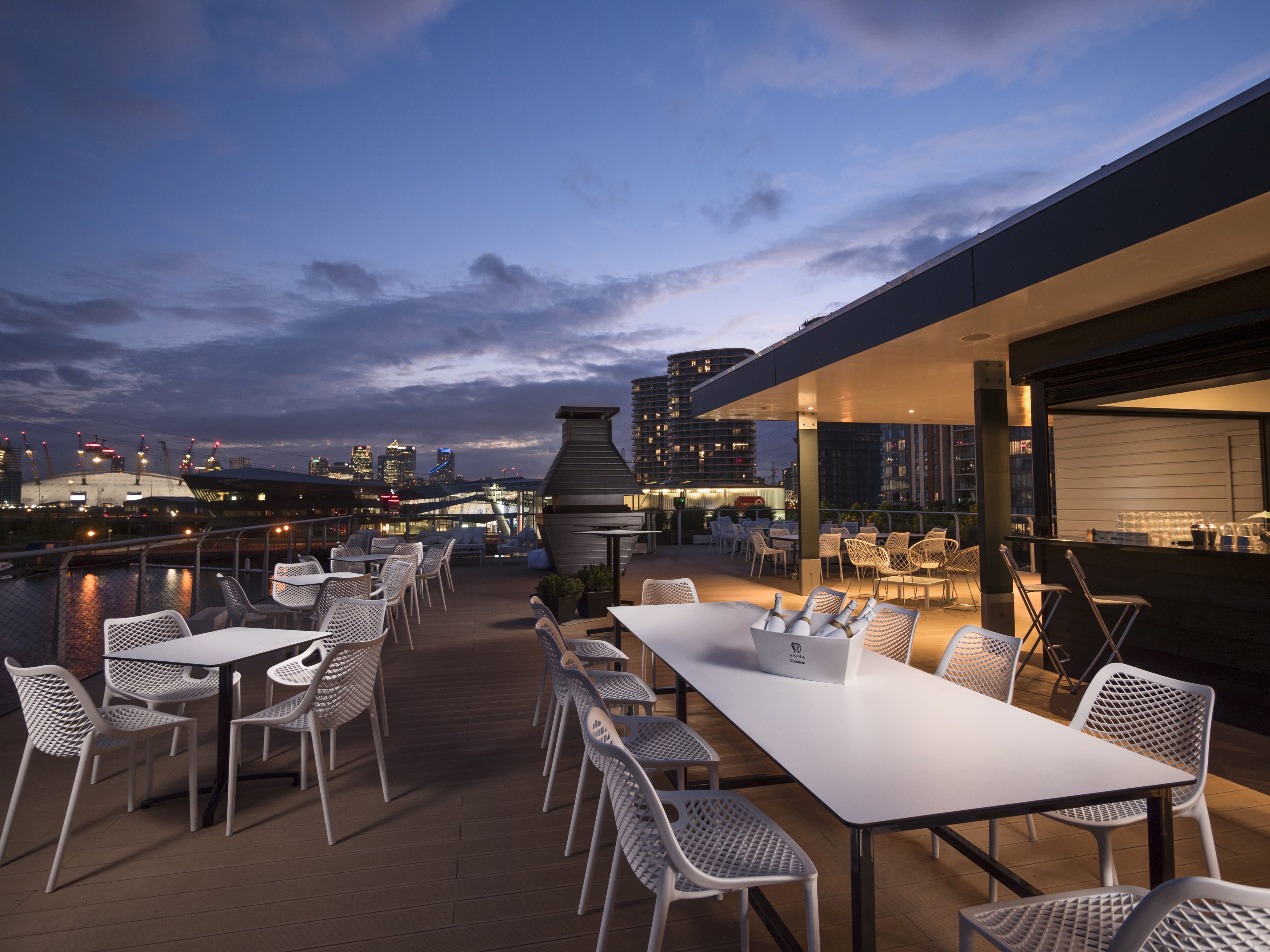 Good Hotel reopens rooftop terrace bar London's Royal Docks