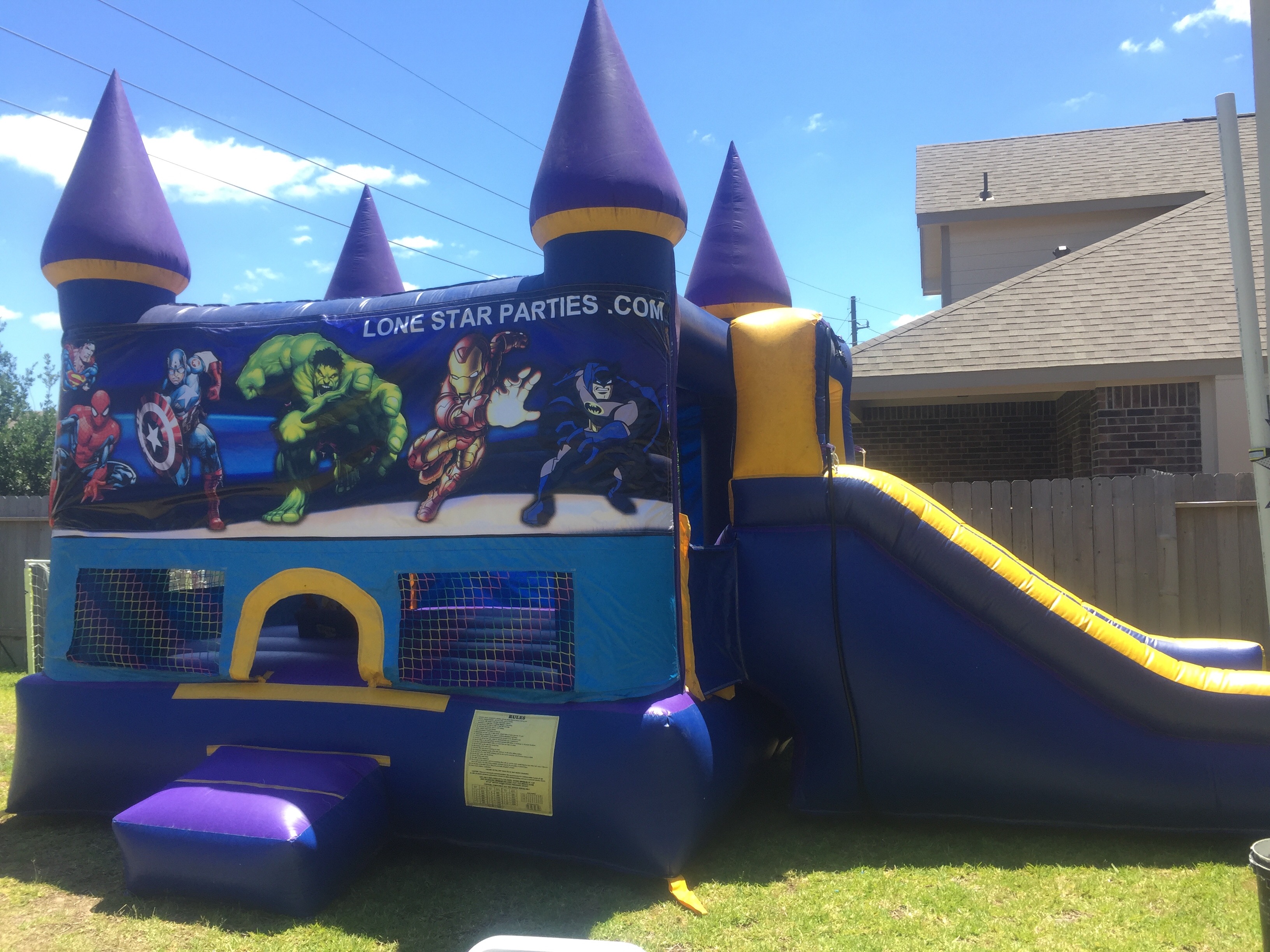 Super Hero Bounce House Spring Texas Rent bounce house and slide
