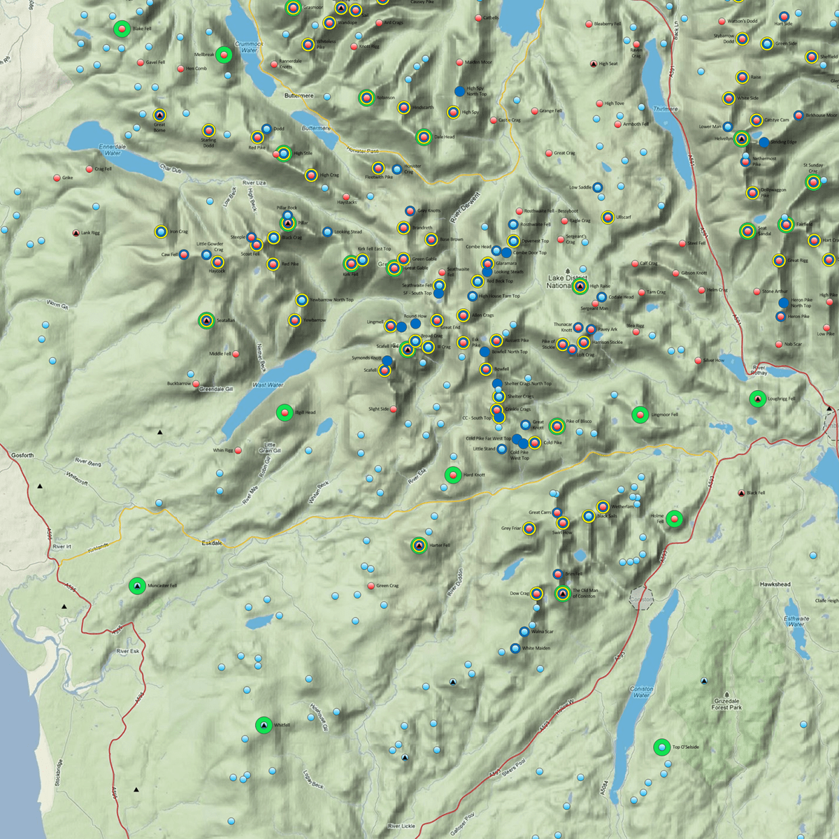 Lakeland Fells Map Lonewalker