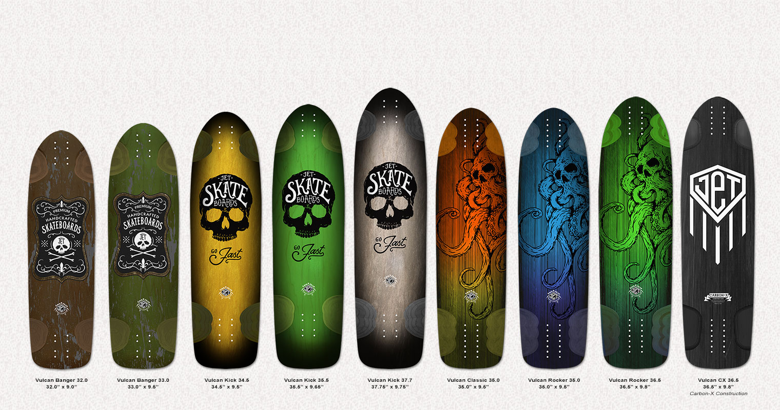 2016 Vulcan Lineup Jet Skateboards Longboard Envy