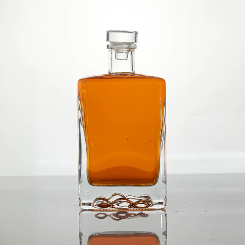 500ml Embossed glass bottle LGG04 Long Glory Glass