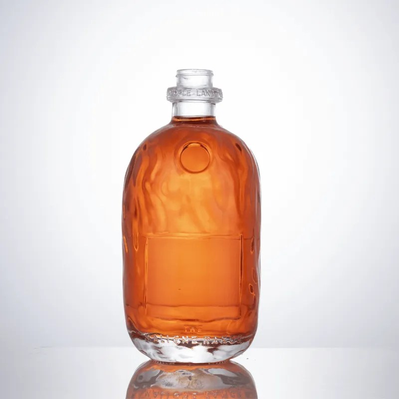 Embossed glass luxury vodka bottle 750ml LGG063 Long Glory Glass