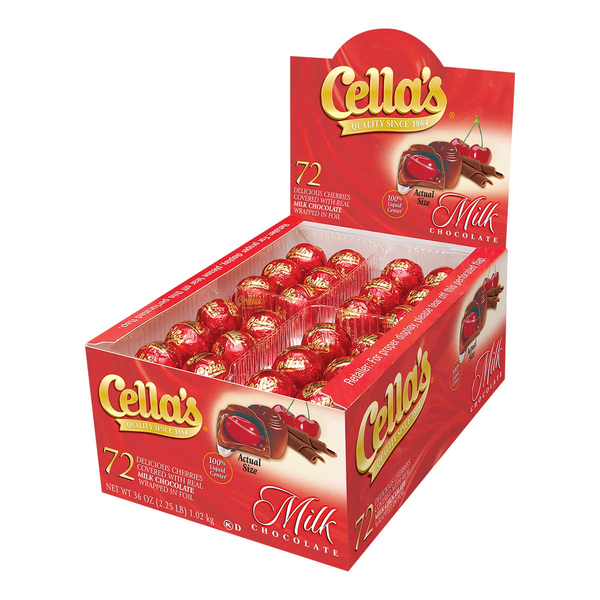 Cellas Milk Chocolate 72 Cherries Long Island Candy Factory