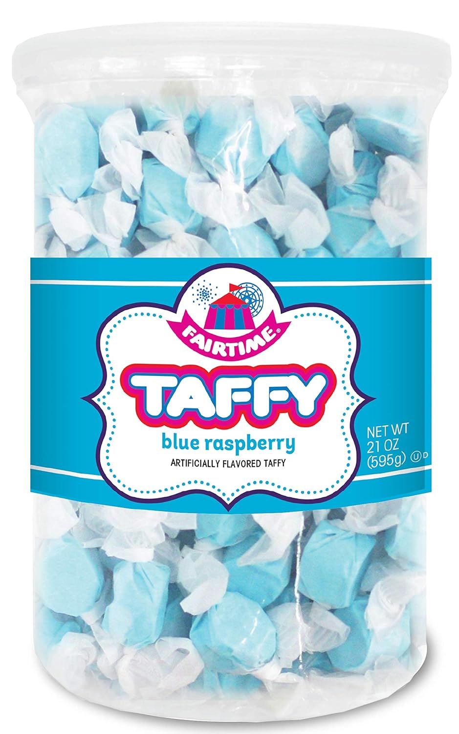 Fairtime Taffy Blue Raspberry 2 POUND 80 PIECES Long Island Candy Factory