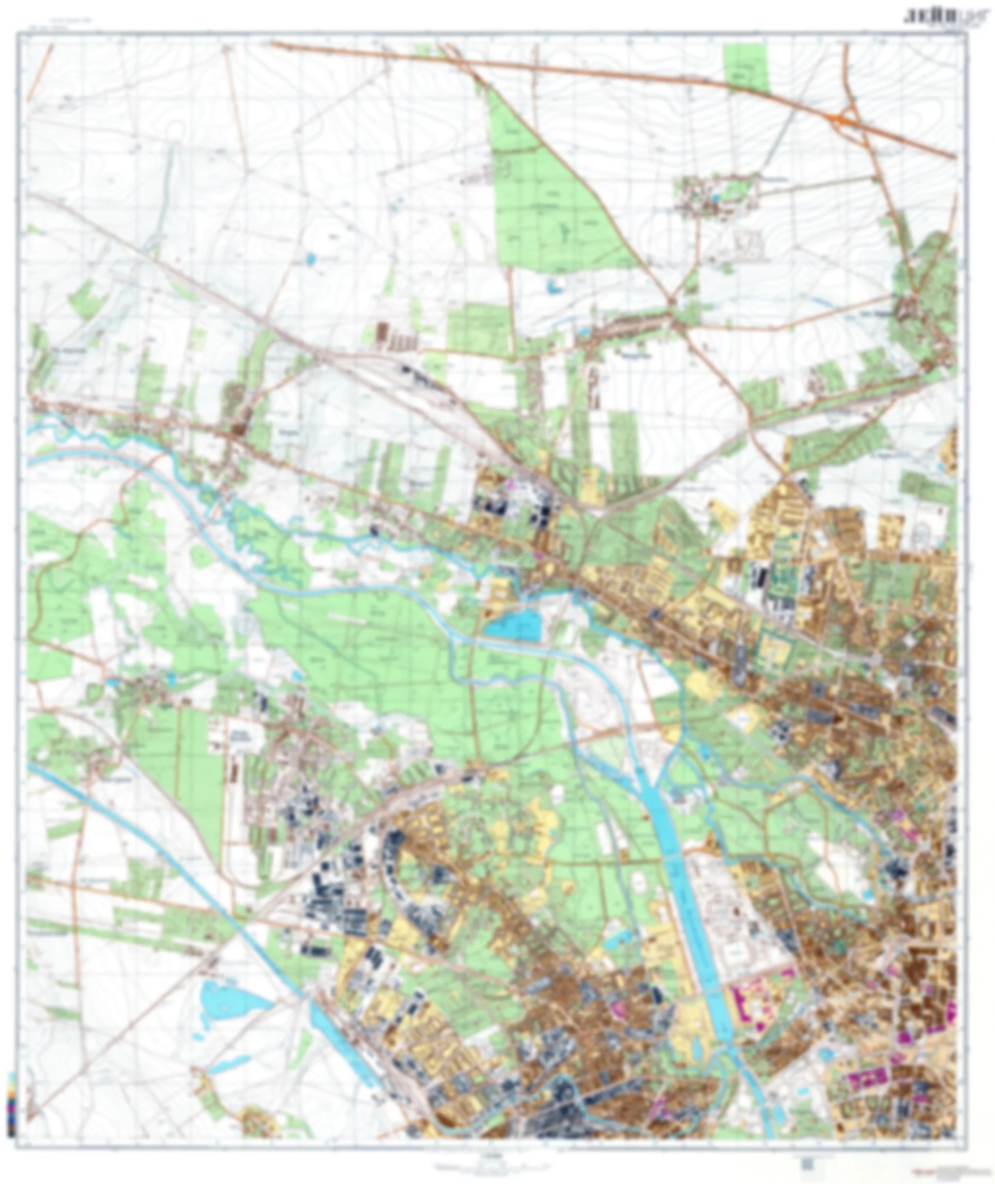 Leipzig 1 (Germany) Soviet Military City Plans Longitude Maps
