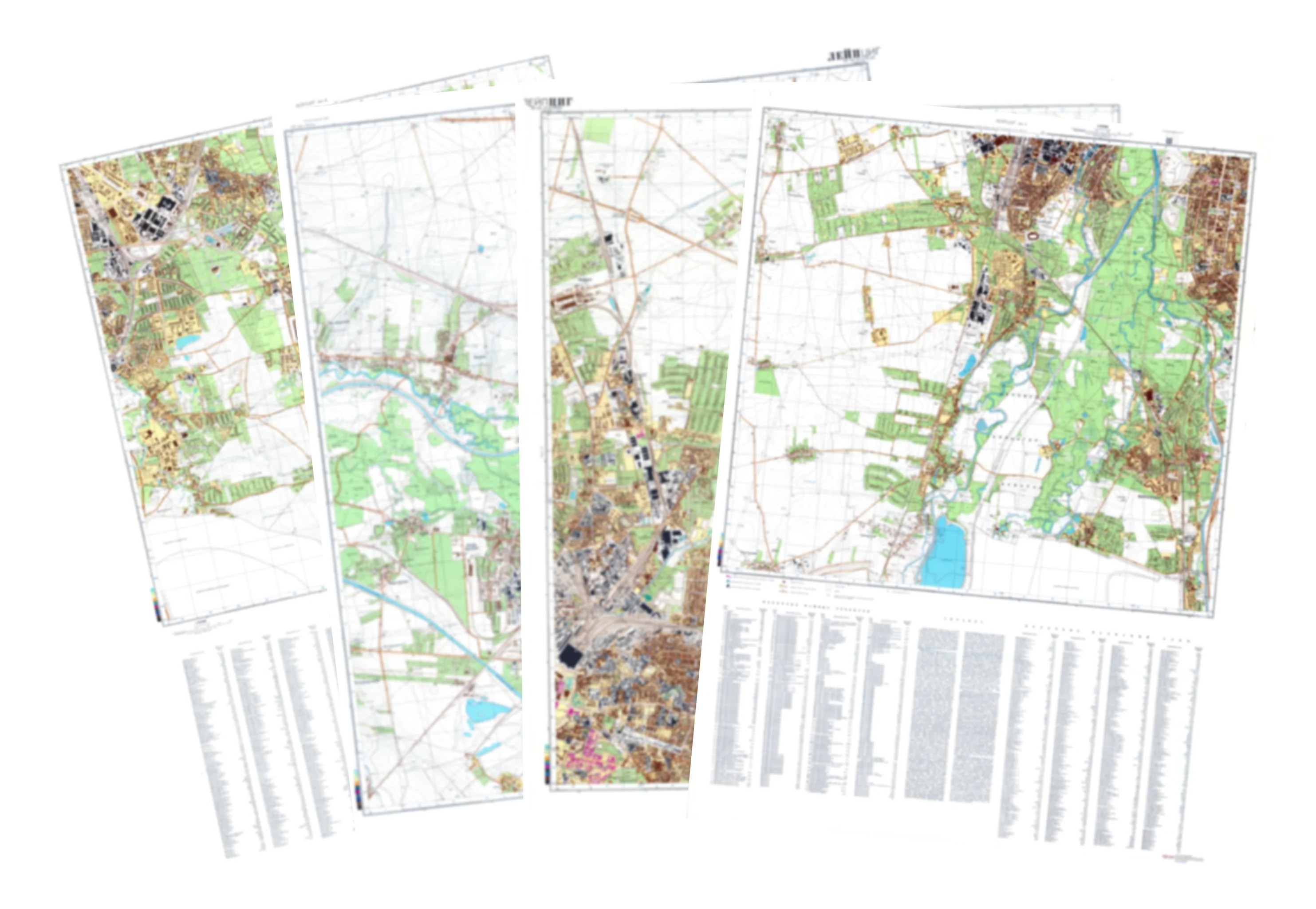 Leipzig (Germany) 4Sheet Map Set Soviet Military City Plans