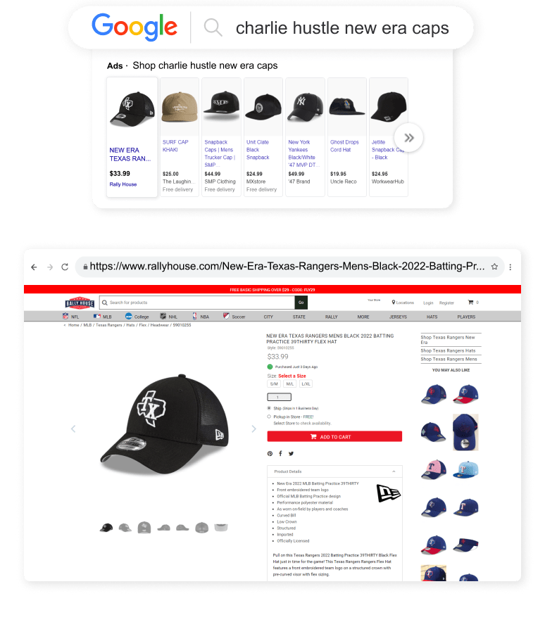 Rally House Outreach Shopping Longtail UX