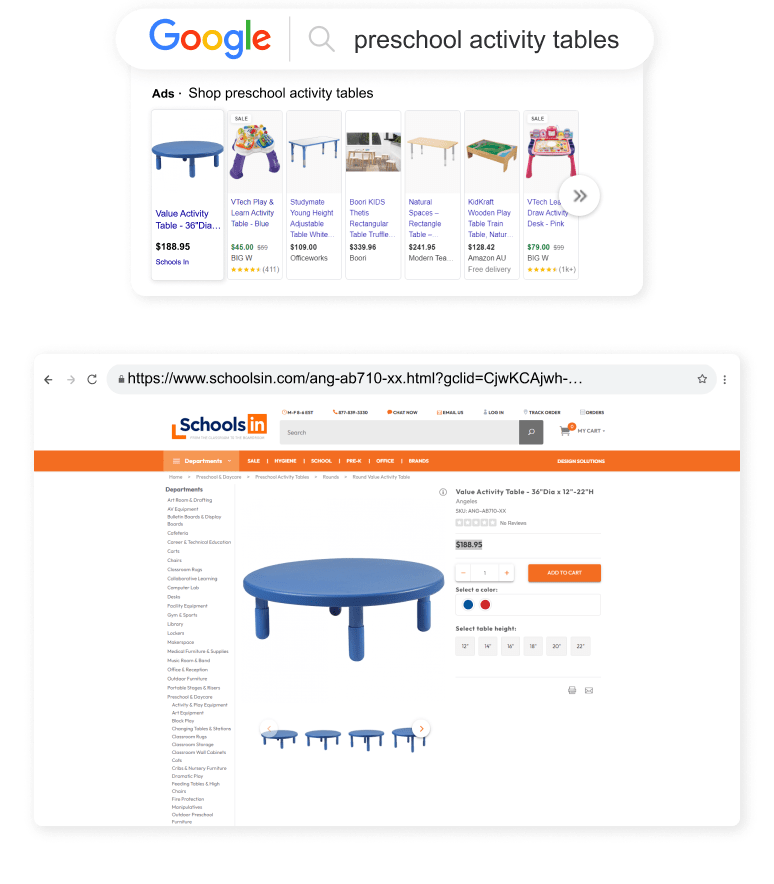 Schools In Outreach Shopping Longtail UX