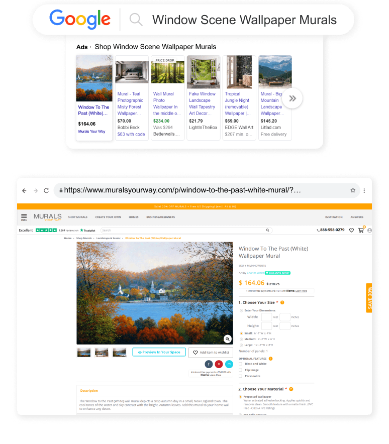 Murals Your Way Outreach Shopping Longtail UX