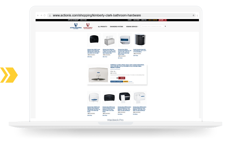 Action Industrial Supply Outreach Shopping Longtail UX
