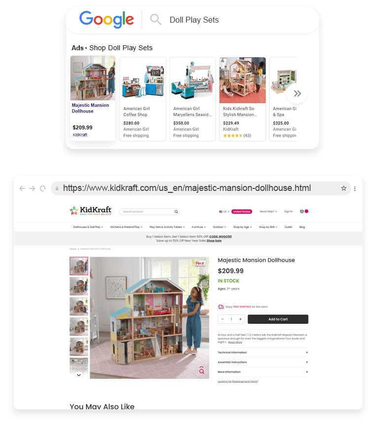 KidKraft Outreach Shopping Longtail UX