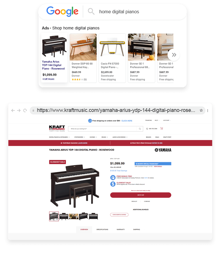 Kraft Music Outreach Shopping Longtail UX