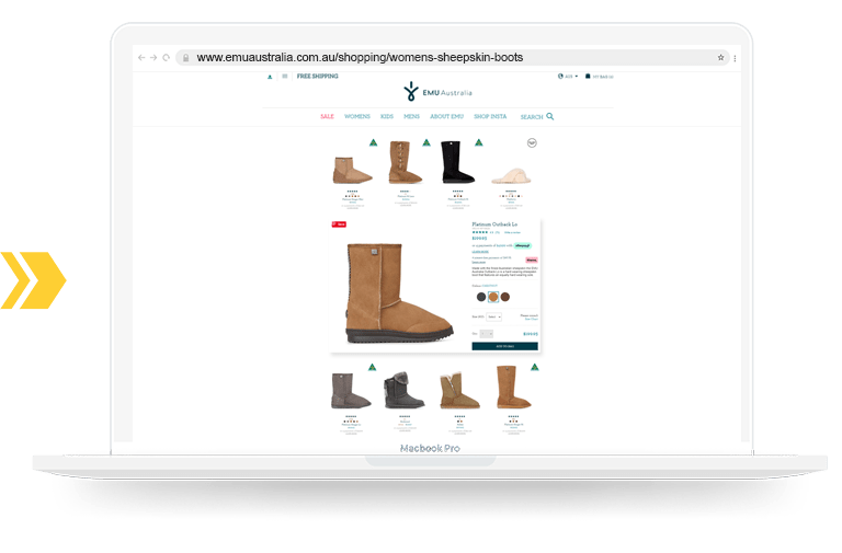 EMU Australia Outreach Shopping Longtail UX
