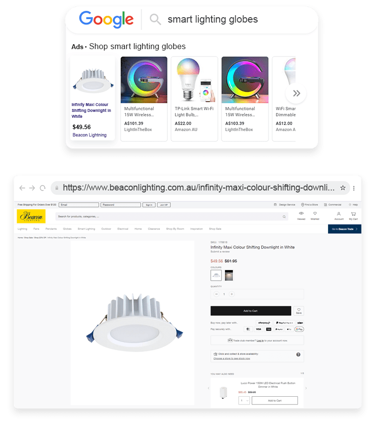 Beacon Lightning Outreach Shopping Longtail UX