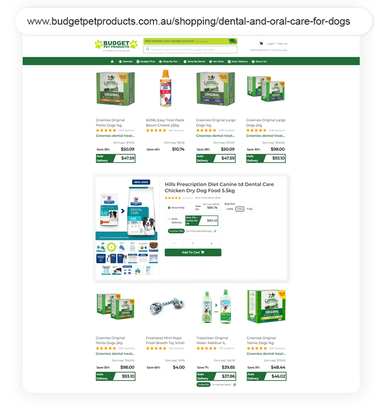 Budget Pet Products Outreach Shopping Longtail UX