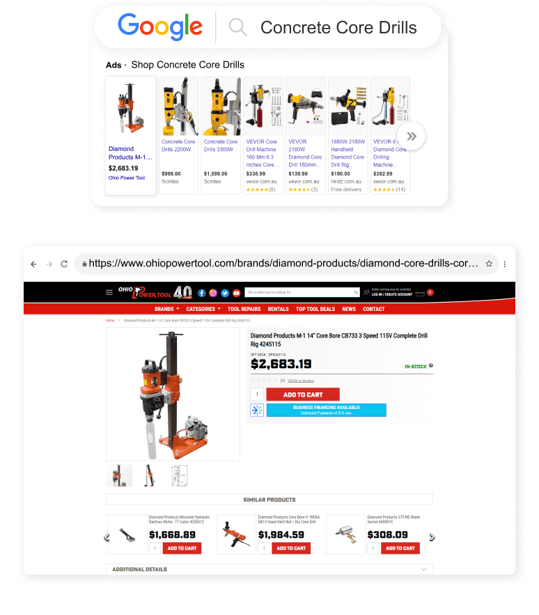 Ohio Power Tool Outreach Shopping Longtail UX