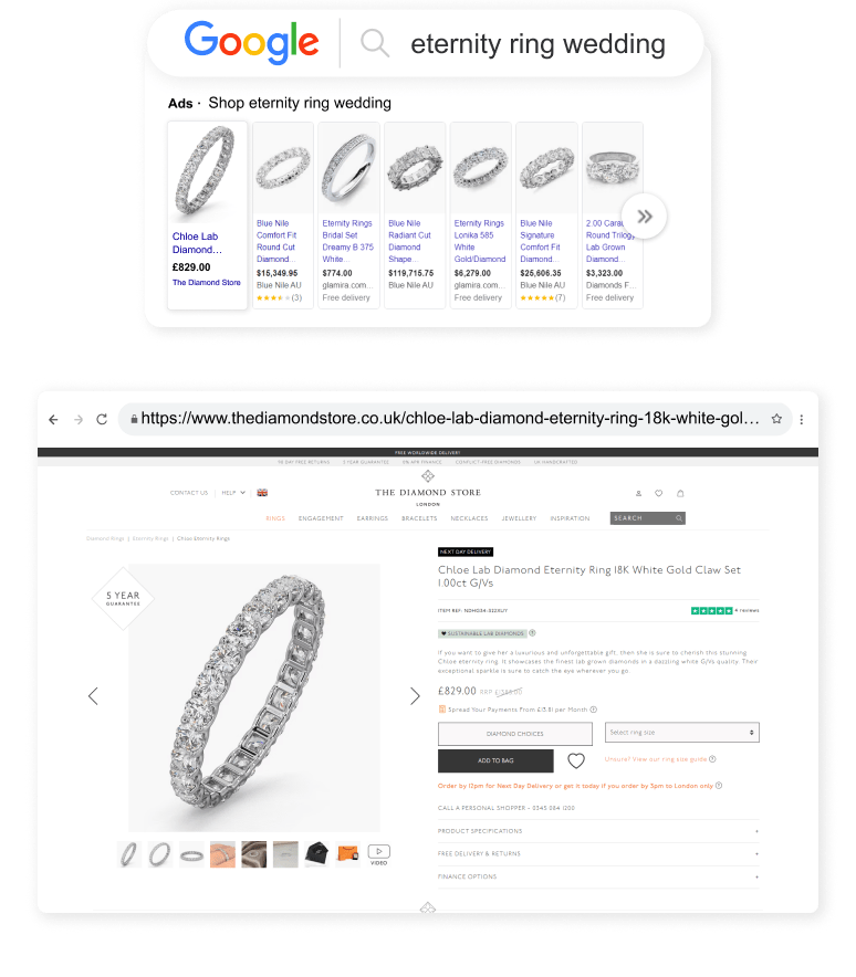 The Diamond Store Outreach Shopping Longtail UX