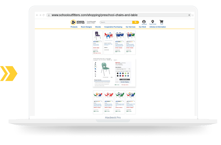 School Outfitters Outreach Shopping Longtail UX