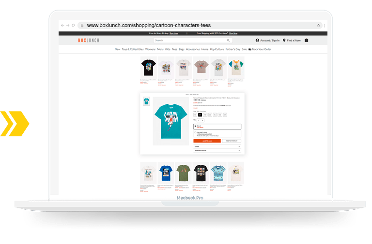BoxLunch Outreach Shopping Longtail UX