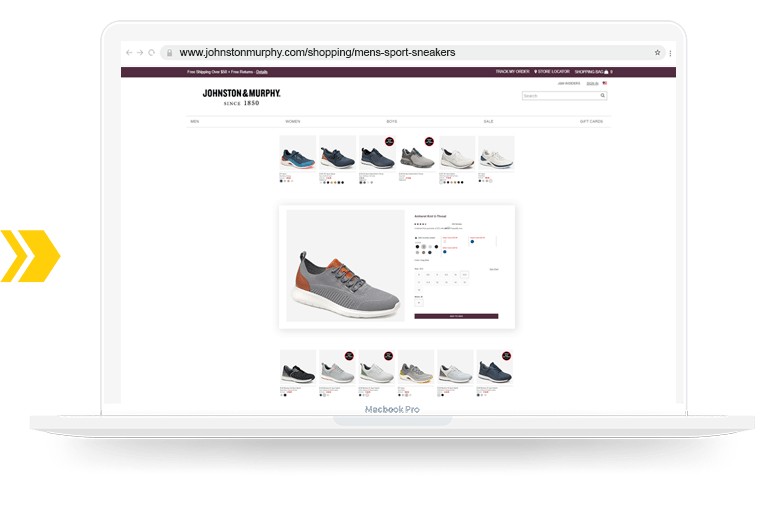Johnston & Murphy Outreach Shopping Longtail UX